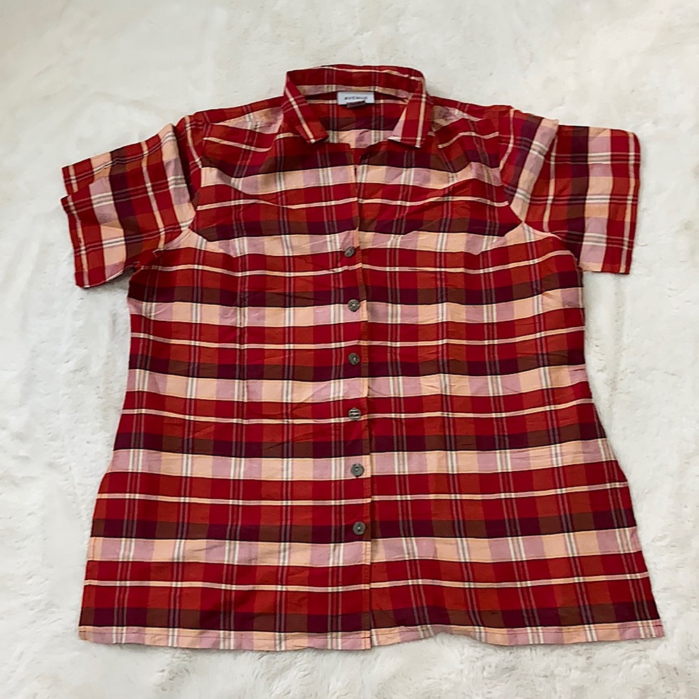 Avenue 100% silk button down blouse